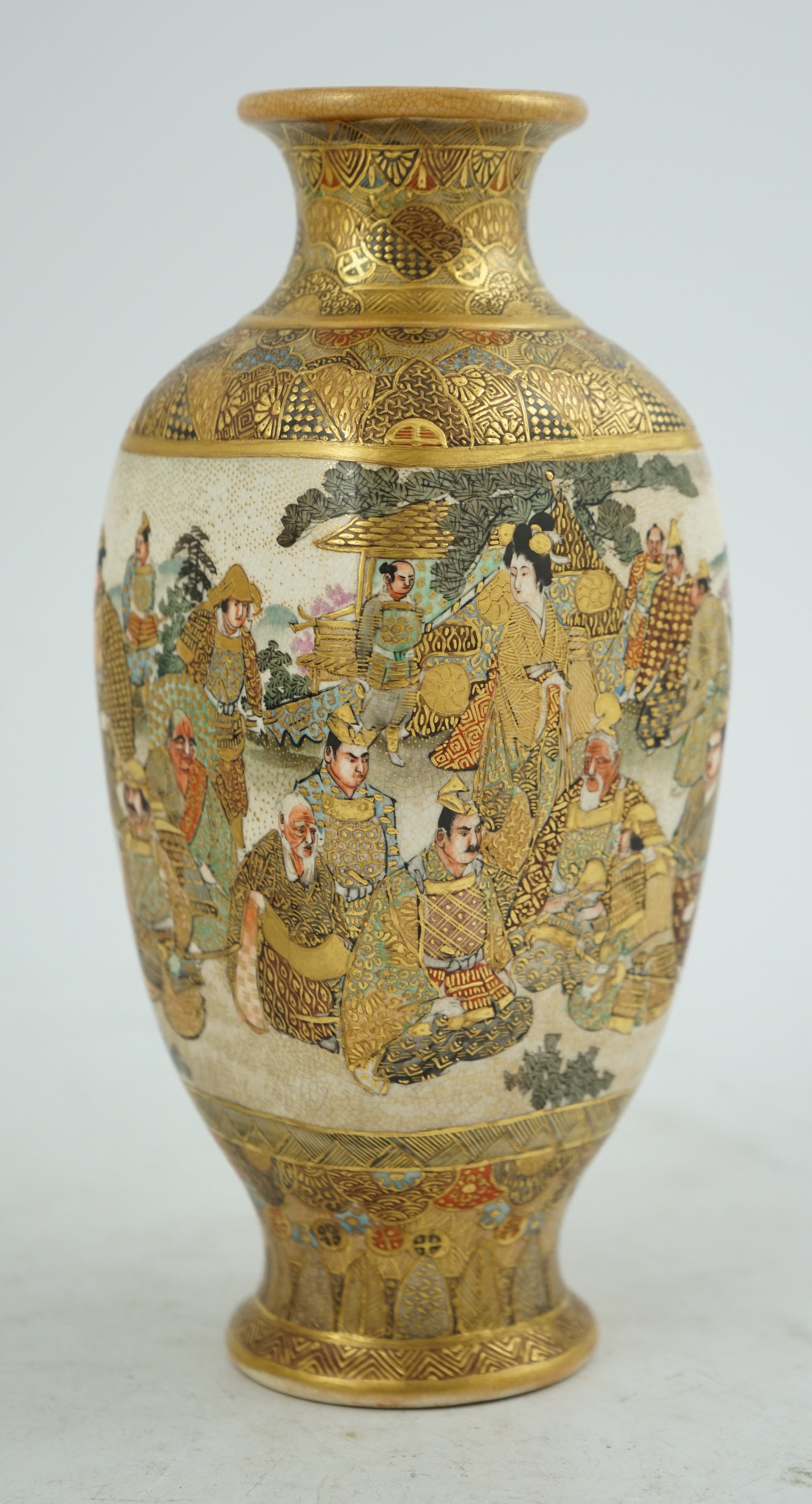 A Japanese Satsuma square section vase, Meiji period